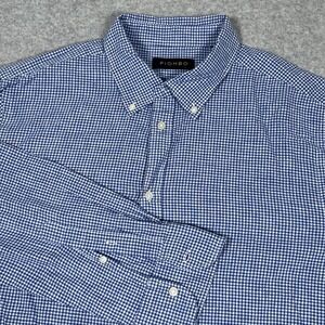 Piombo Button Down Long Sleeve Shirt Men's‎ M-L Blue Gingham